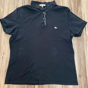 BURBERRY COTTON POLO SHORT SLEEVE BLACK PLAID KIDS PREPPY ELEVATED SIZE XL